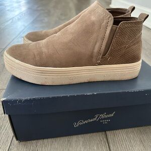 Universal Thread Brown Suede Slip-On High-Top Sneakers